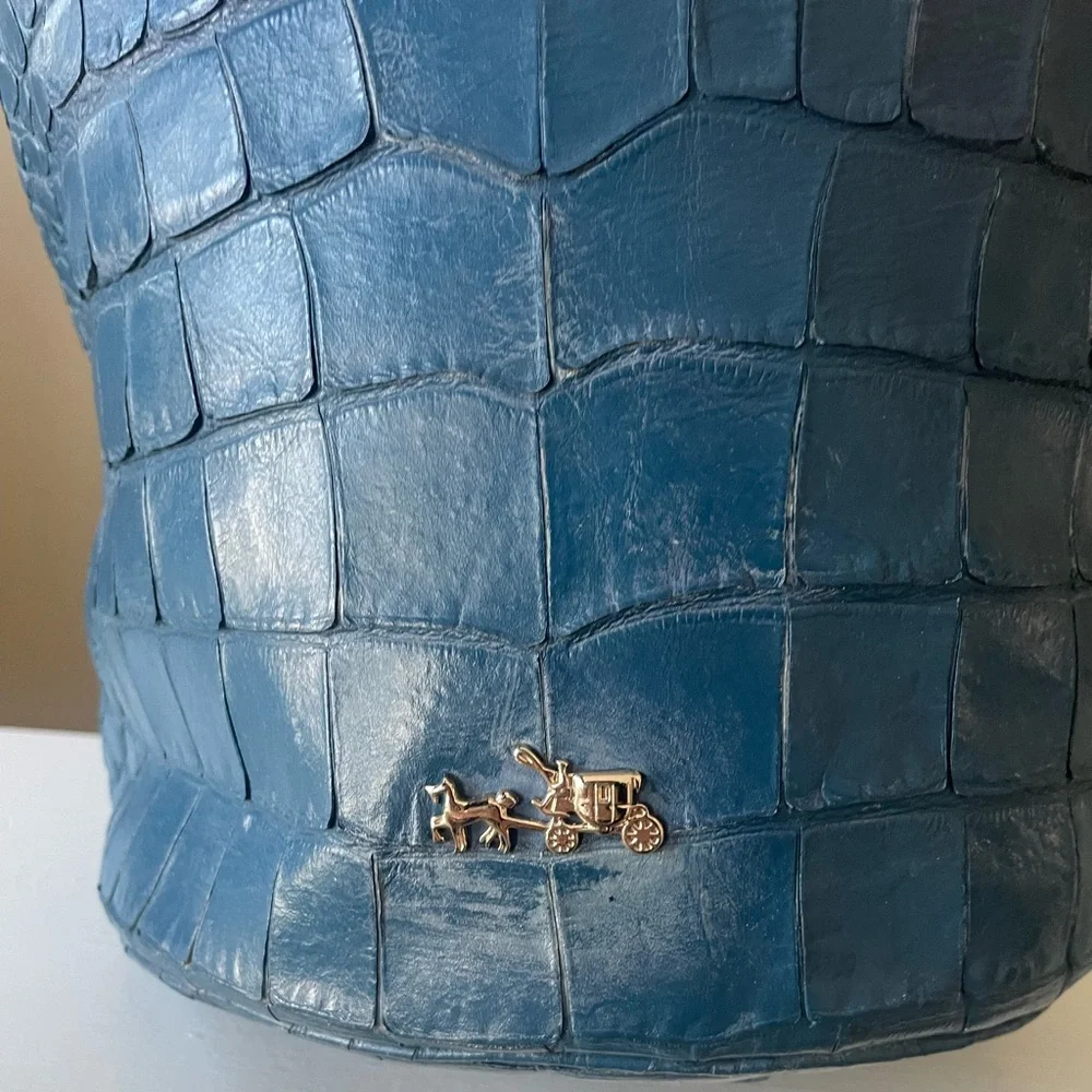 VINTAGE RARE COACH CROC EMBOSSED BUCKET LARGE BAG - Picture 7 of 12